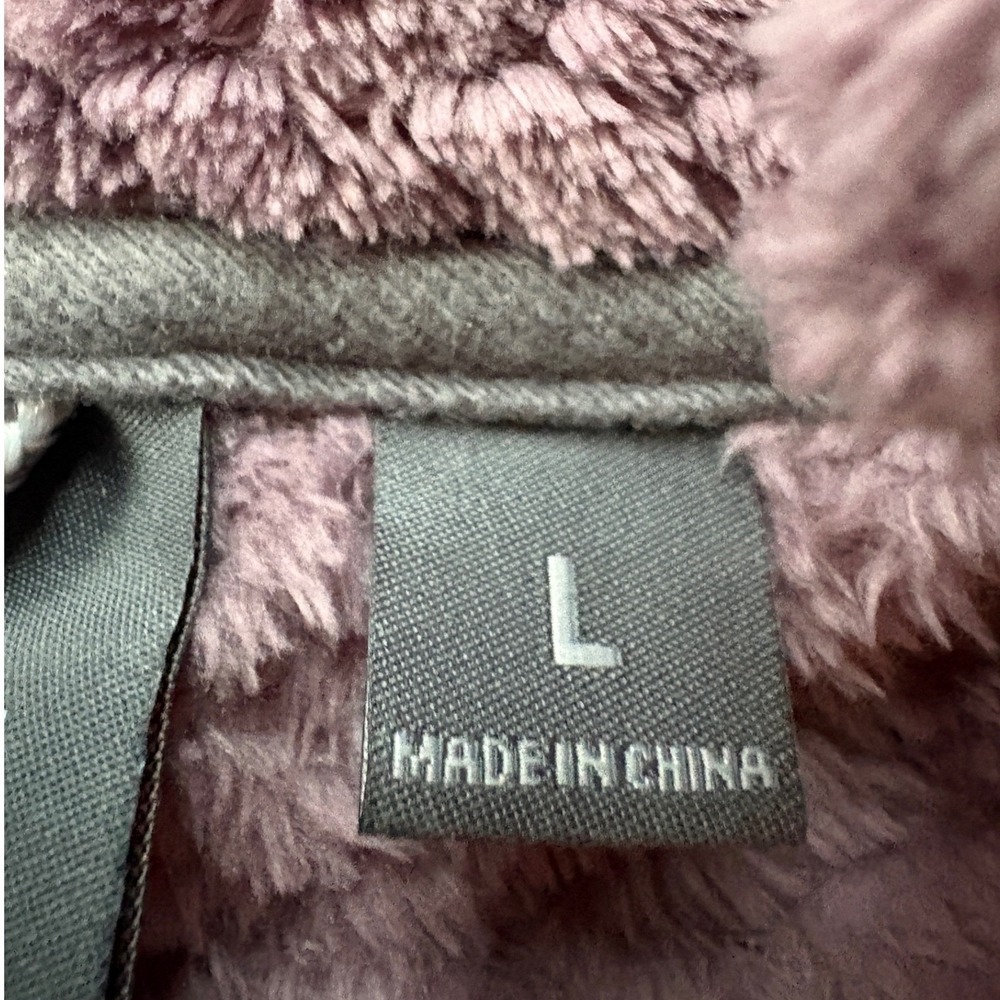 Free Country Womens Mauve Purple Textured Faux Fur Full Zip‎ Fleece Jacket Large - Picture 6 of 8